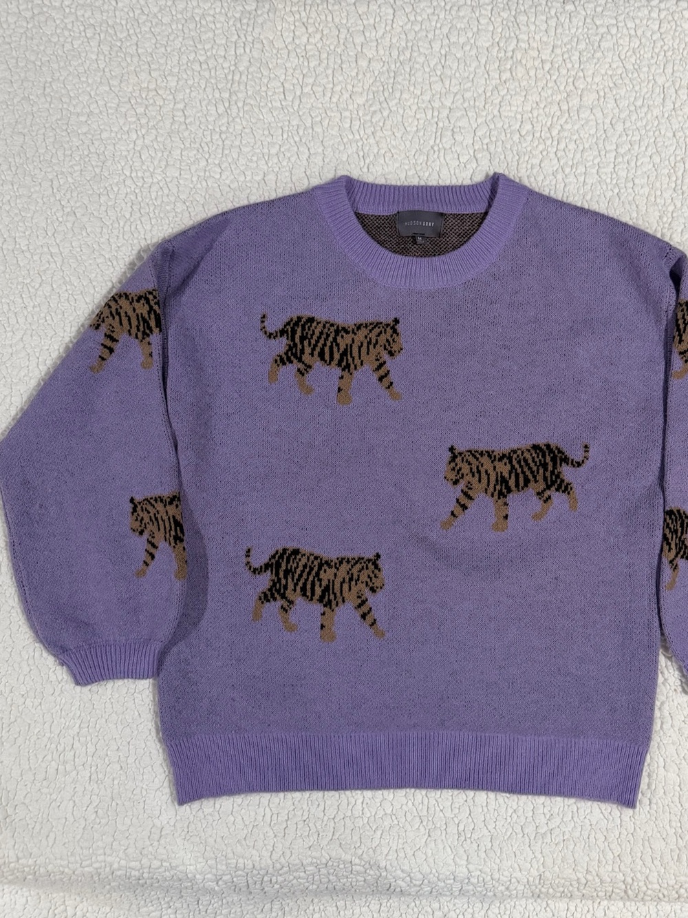 Lavender Tiger Crewneck Sweater - Women's